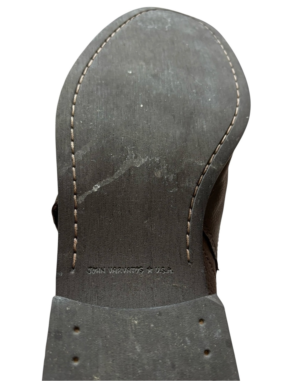 John Varvatos dark brown leather side zip ankle boots - Picture 8 of 8